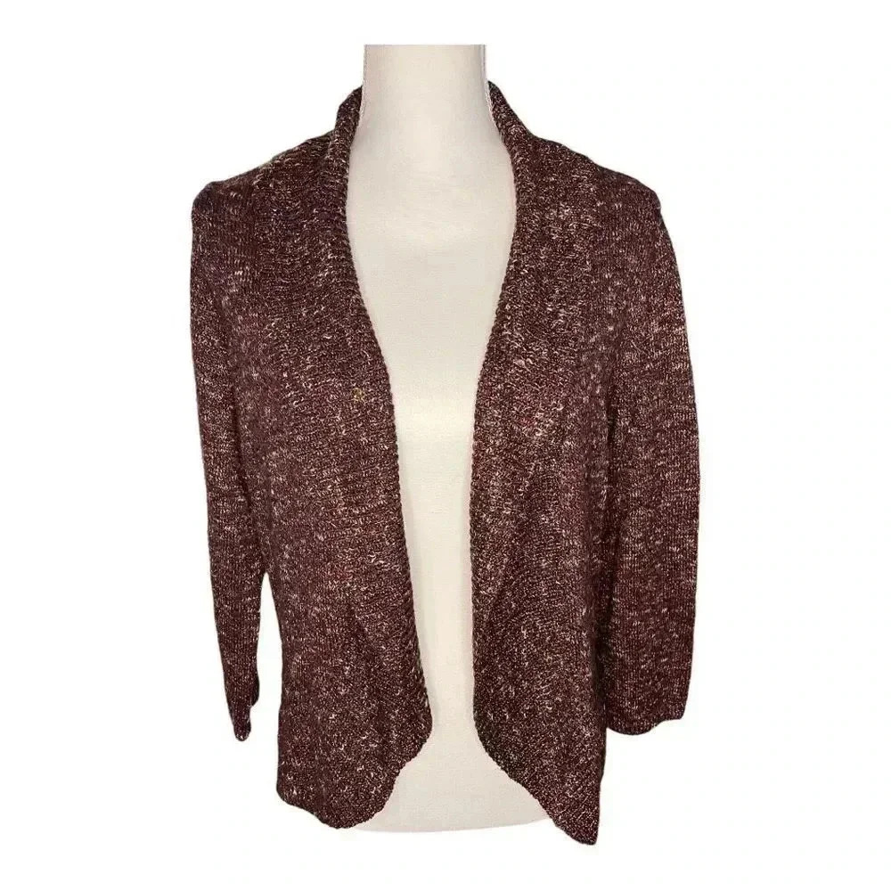 CHRISTOPHER &‎ BANKS Women's Medium Multicolored Knit Open Cardigan